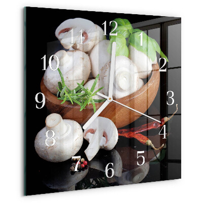 Square wall clock Mushrooms