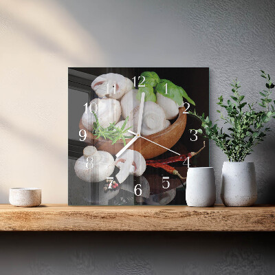 Square wall clock Mushrooms