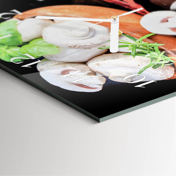 Square wall clock Mushrooms