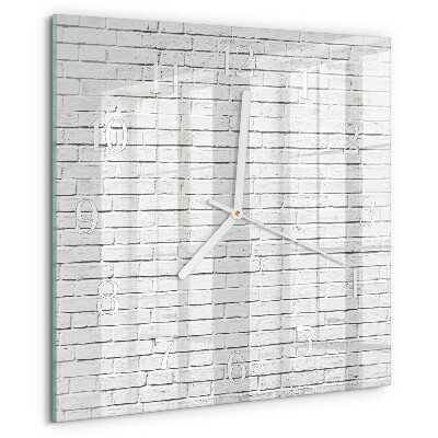 Square wall clock Brick Wall
