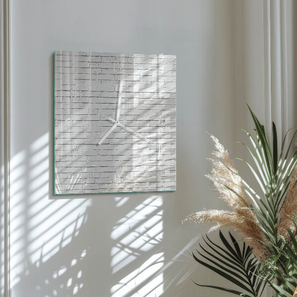 Square wall clock Brick Wall