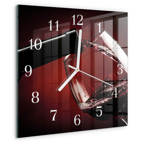 Square wall clock Wine glass