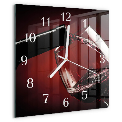 Square wall clock Wine glass