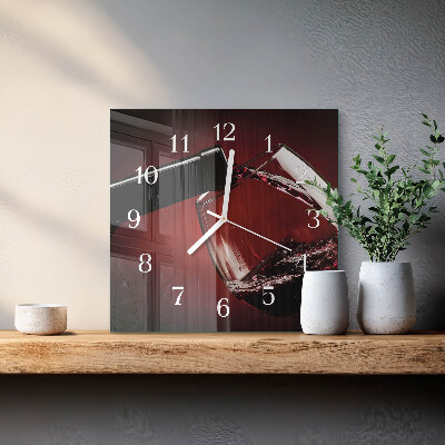 Square wall clock Wine glass