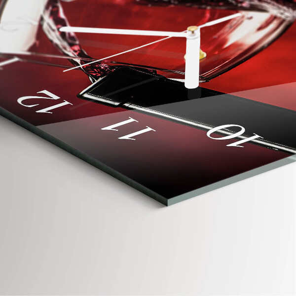 Square wall clock Wine glass