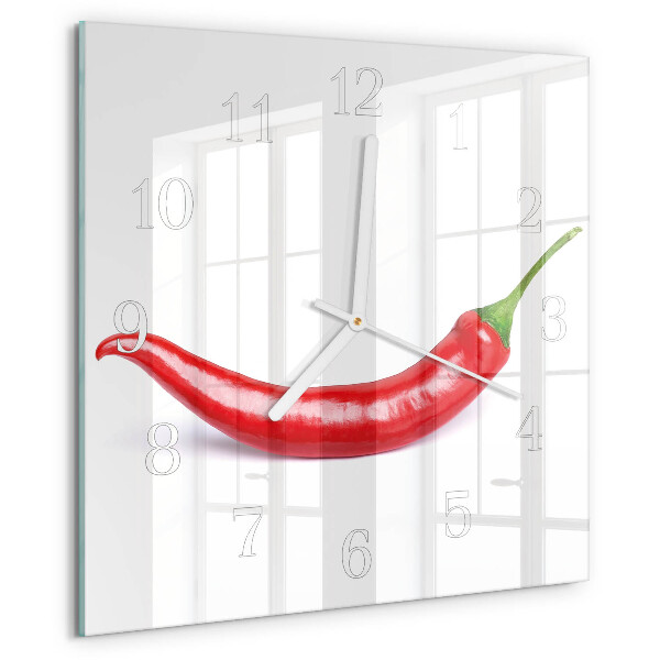 Square wall clock Chili pepper