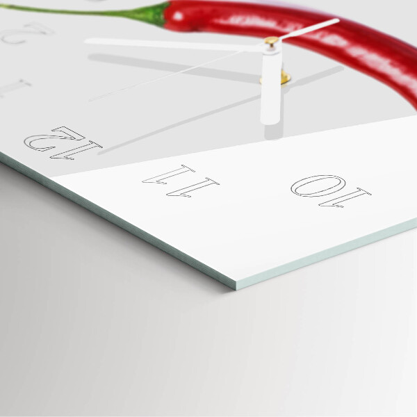 Square wall clock Chili pepper