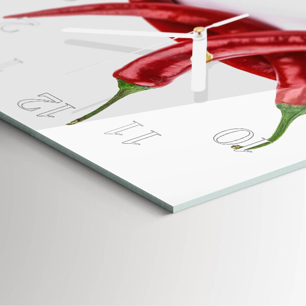 Square wall clock Chili peppers
