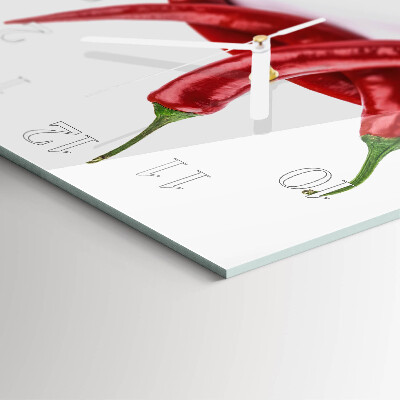 Square wall clock Chili peppers