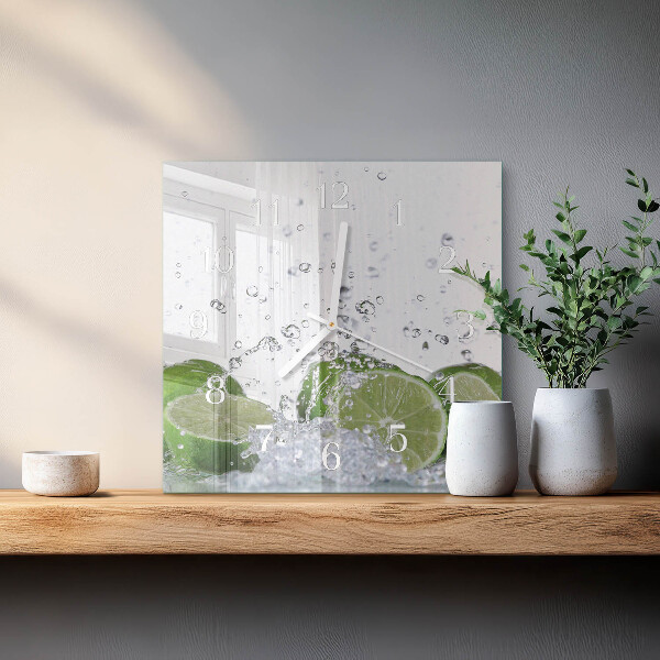Square wall clock Calcium carbonate