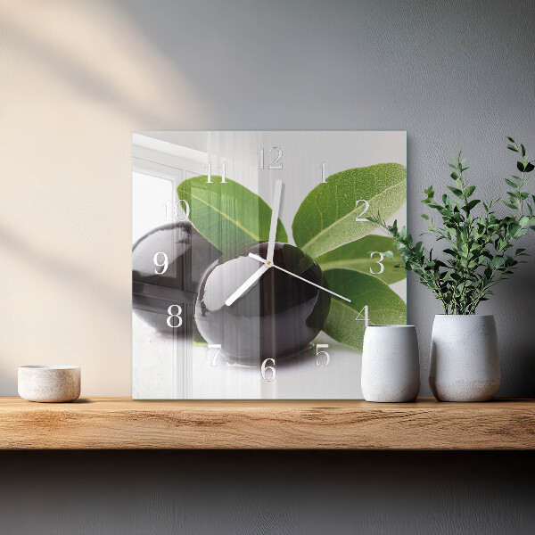 Square wall clock Olives