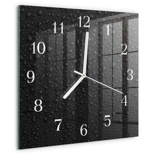 Square wall clock Drops of Water