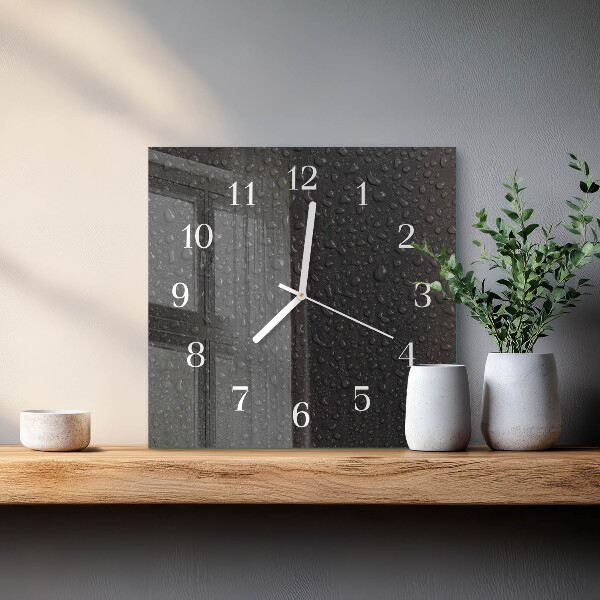 Square wall clock Drops of Water