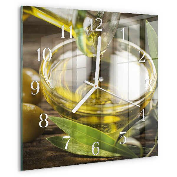 Square wall clock Olive oil