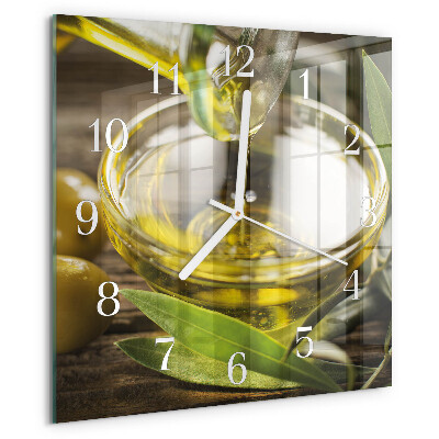 Square wall clock Olive oil