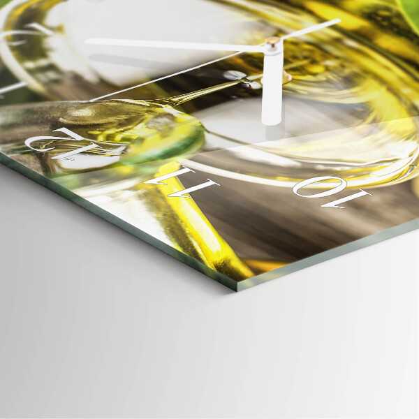 Square wall clock Olive oil