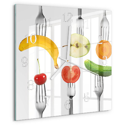 Square wall clock Fruit