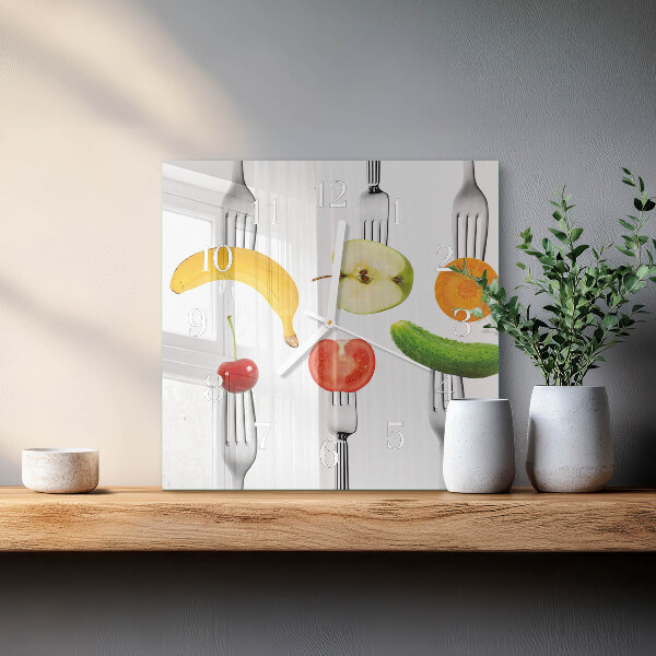 Square wall clock Fruit