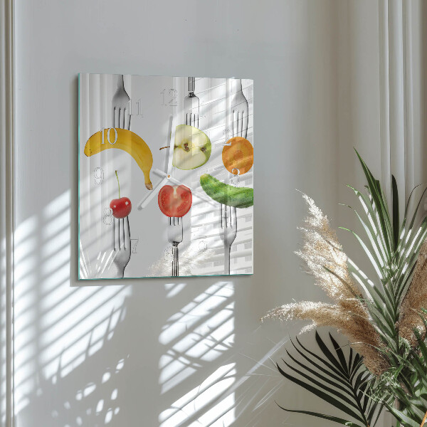 Square wall clock Fruit
