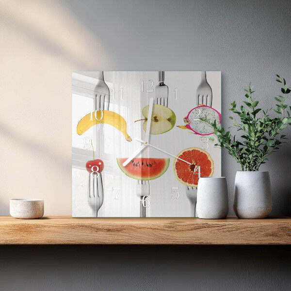 Square wall clock Fruit