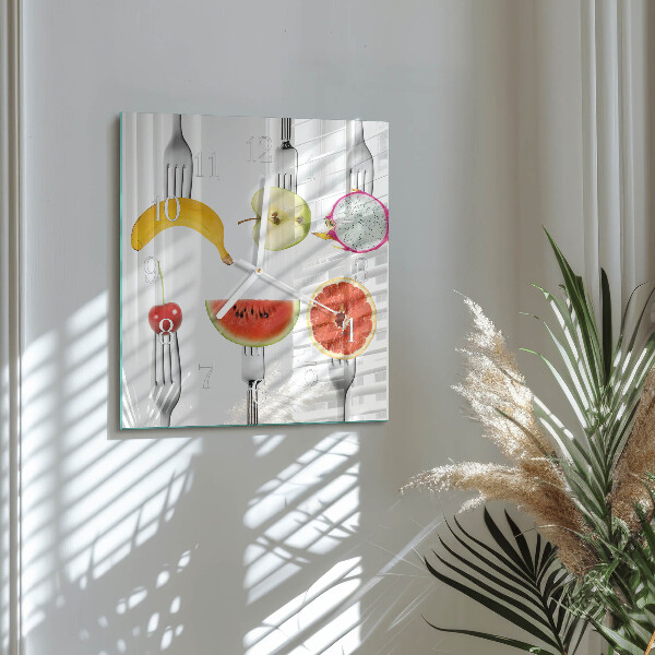 Square wall clock Fruit