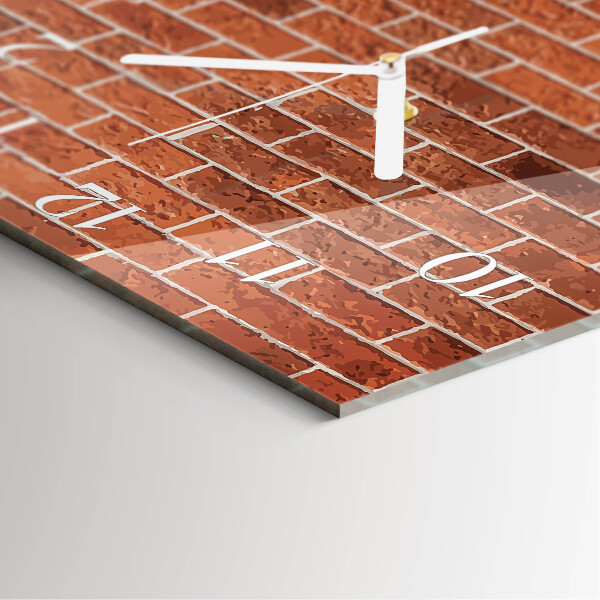 Square wall clock Brick Wall
