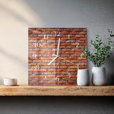 Square wall clock Brick Wall