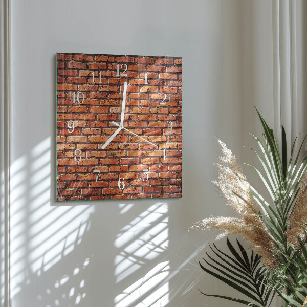 Square wall clock Brick Wall