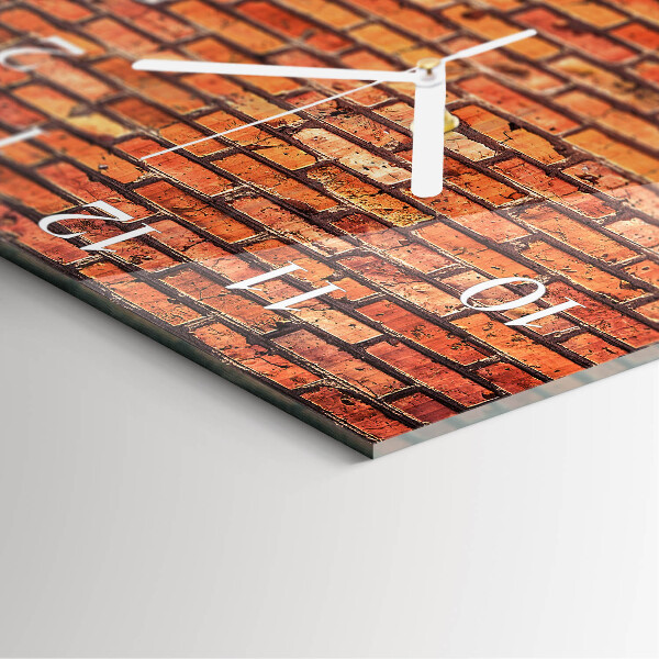 Square wall clock Brick Wall