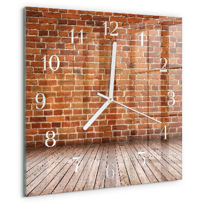 Square wall clock Brick Wall