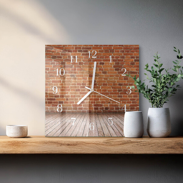 Square wall clock Brick Wall
