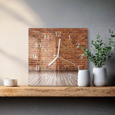 Square wall clock Brick Wall