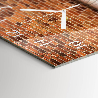 Square wall clock Brick Wall