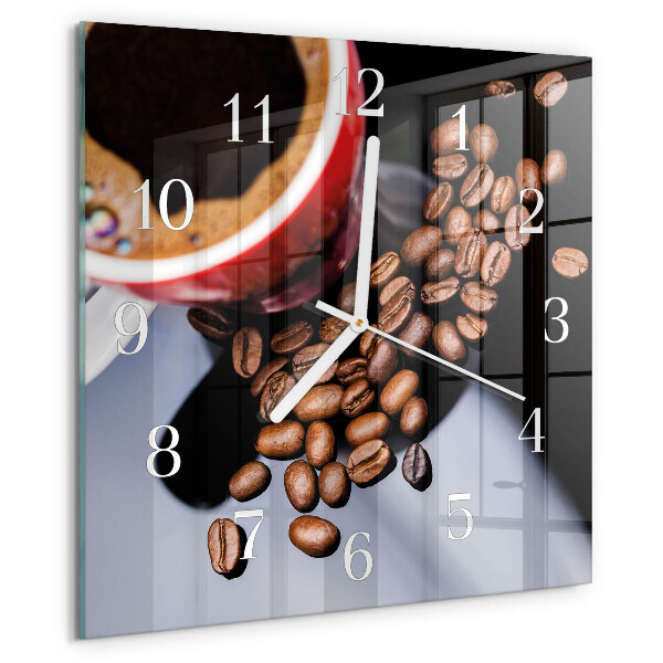 Square wall clock Cup of Coffee