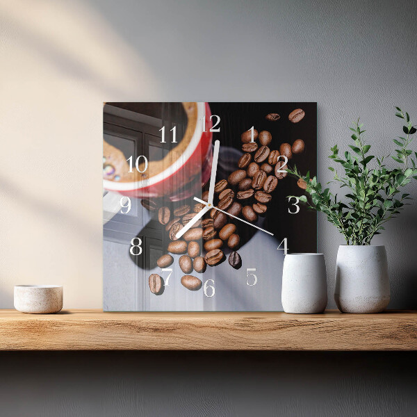 Square wall clock Cup of Coffee