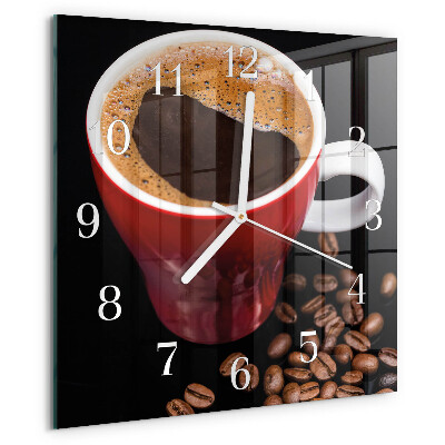 Square wall clock Cup of Coffee