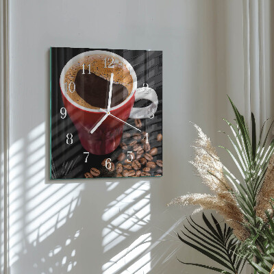 Square wall clock Cup of Coffee