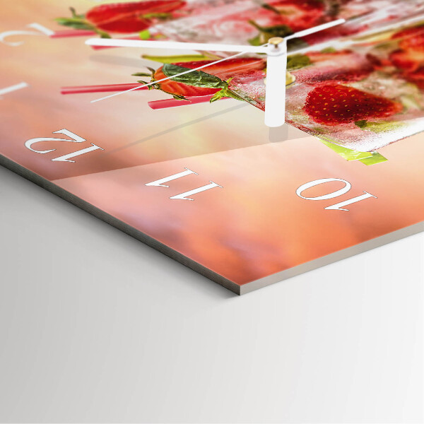 Square wall clock Strawberries