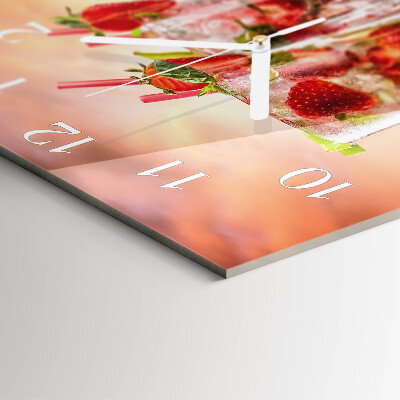 Square wall clock Strawberries