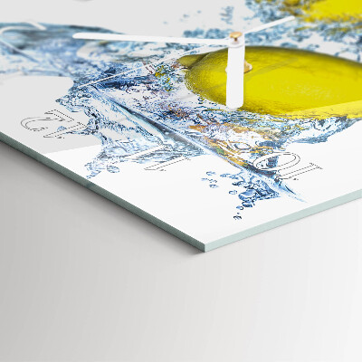 Square wall clock Lemons in water