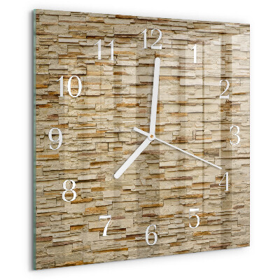 Square wall clock Decorative stone