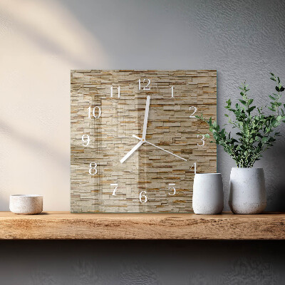 Square wall clock Decorative stone