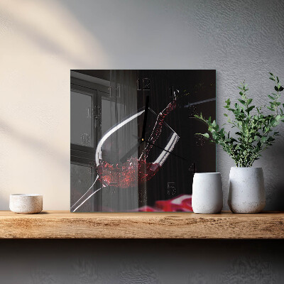 Square wall clock Wine