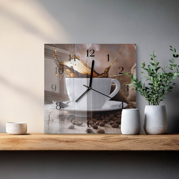 Square wall clock Coffee