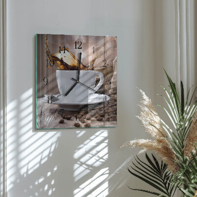 Square wall clock Coffee
