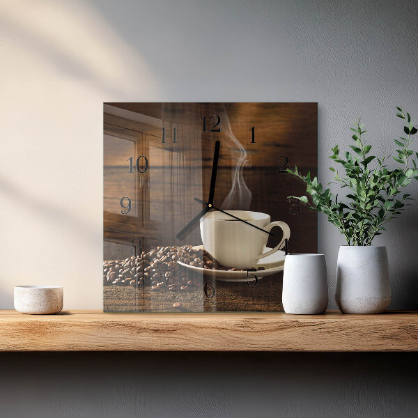 Square wall clock Coffee