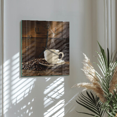 Square wall clock Coffee