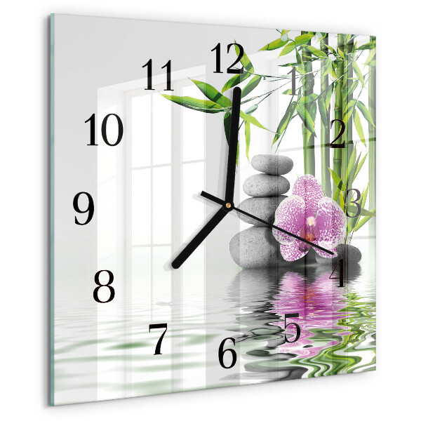 Square wall clock Flower Tree
