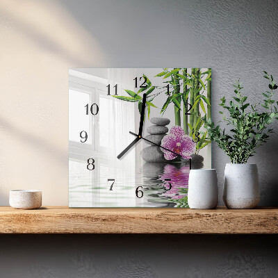 Square wall clock Flower Tree
