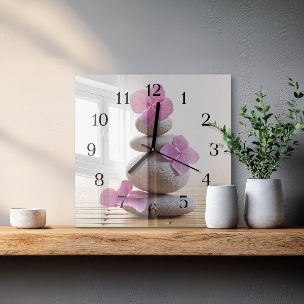 Square wall clock Stone Spa